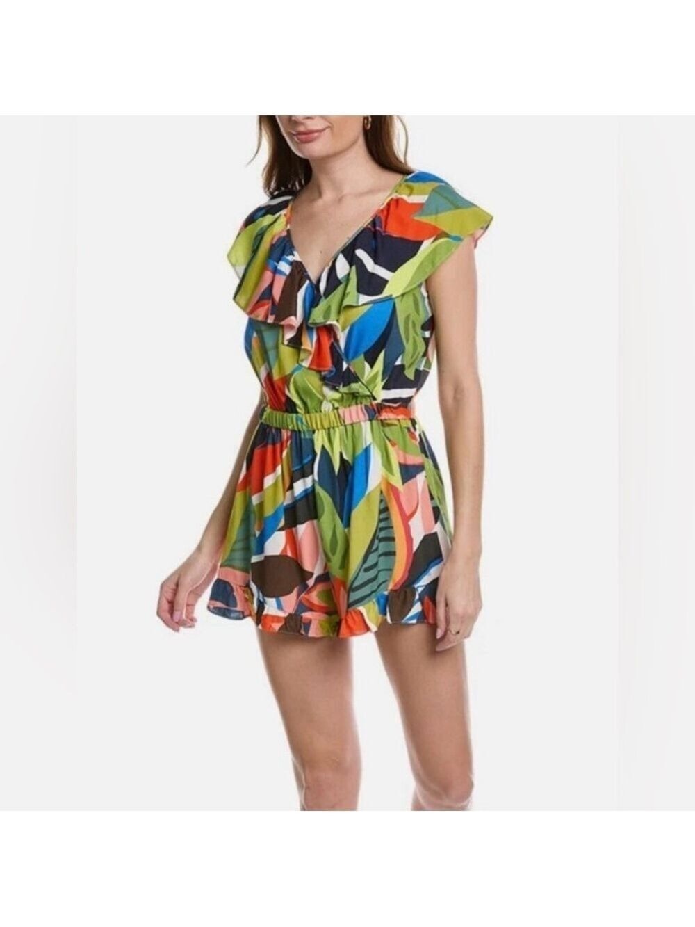 Trina Turk Multi-Color Ruffle Romper
